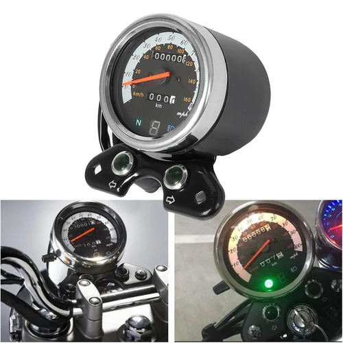 Tacómetro Universal del velocímetro del odómetro de la motocicleta de 12V para Suzuki Cafe Racer