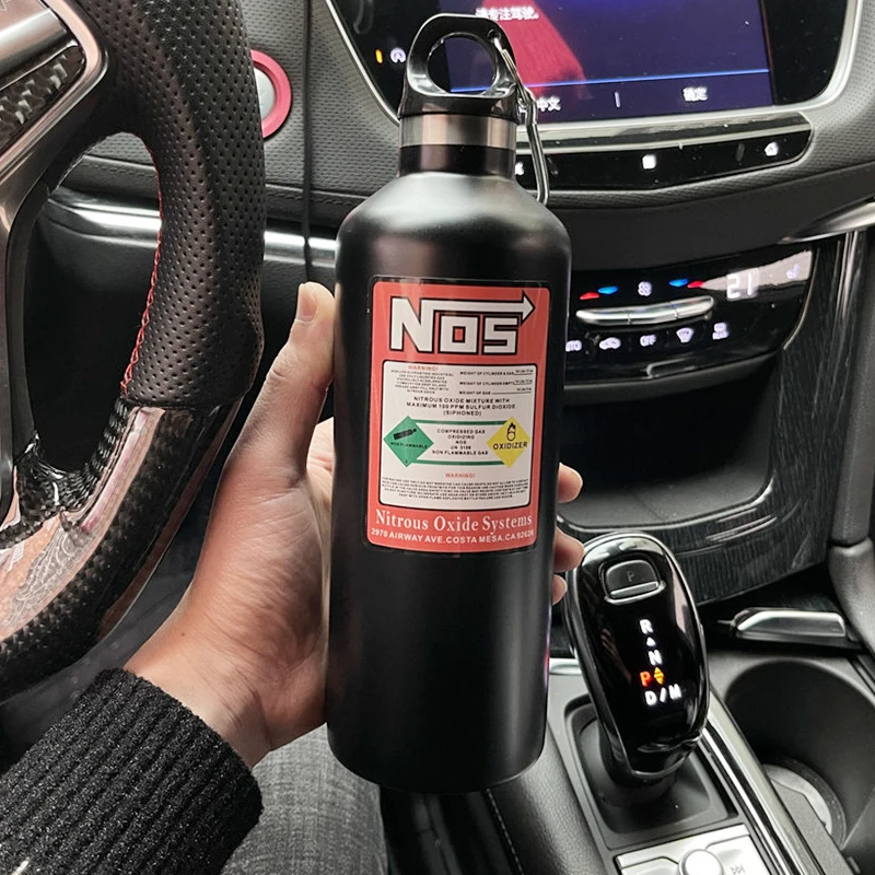 

NOS water bottle motorcycles car insulation cup 500ML stainless racing style car interior decoration accessories nos thermos cup