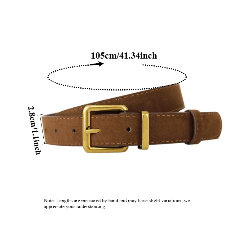 IF IFND Fashionable High-End Suede Buckle Light Luxury Matte Belt Retro Versatile Decorative Women’s Belt for Jeans