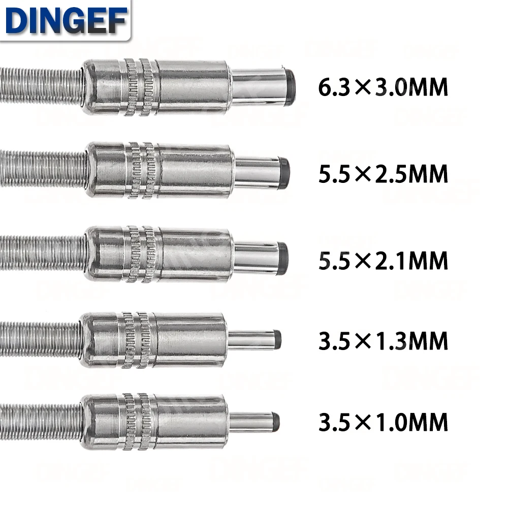 

5PCS 5.5X2.5MM 5.5*2.1mm 4.8*1.7mm DC Power Jack Male Plug Metal Connector Adapter With Black Head 4.0*1.7 2.5*0.7mm