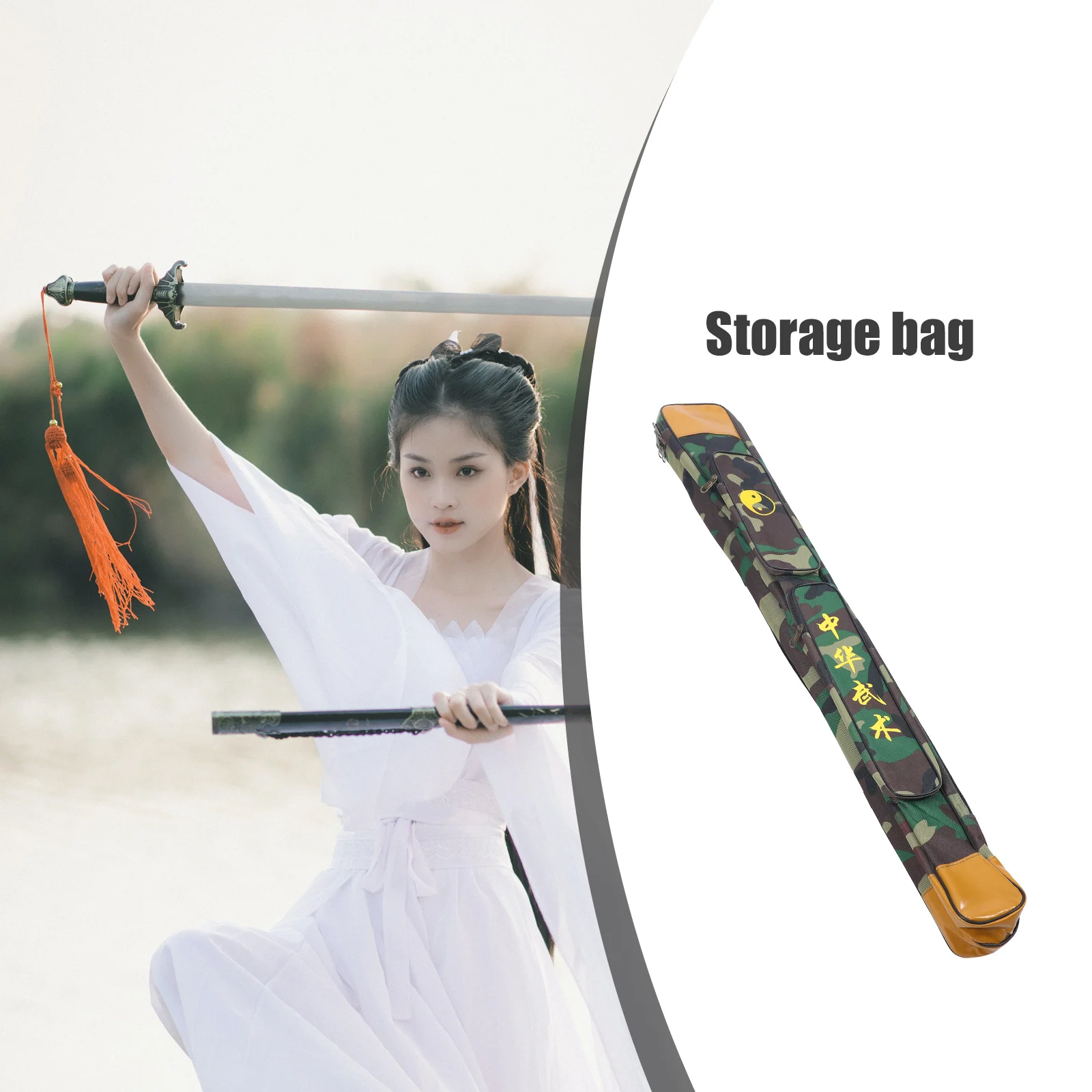 

Double Layer Sword Cover Oxford Cloth Chinese Bag Shoulder Strap Long Swords Bag Multifunctional Case Martial