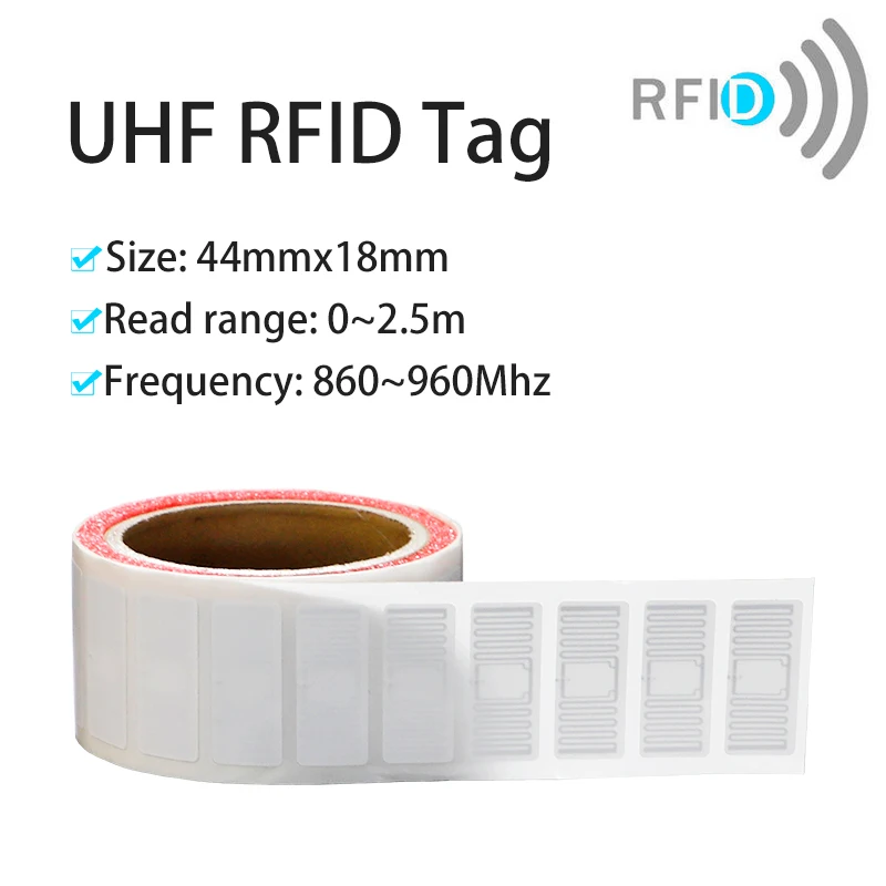 Etiquetas adhesivas RFID de ISO18000-6C, etiquetas RFID pasivo UHF para gestión de inventario