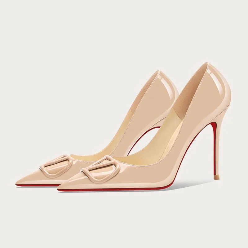 

6cm-8cm-10cm High Quality Women's Pumps and Heels Fashion French Pointed Tip Not Tired Feet Single Shoes Temperament Women Shoes