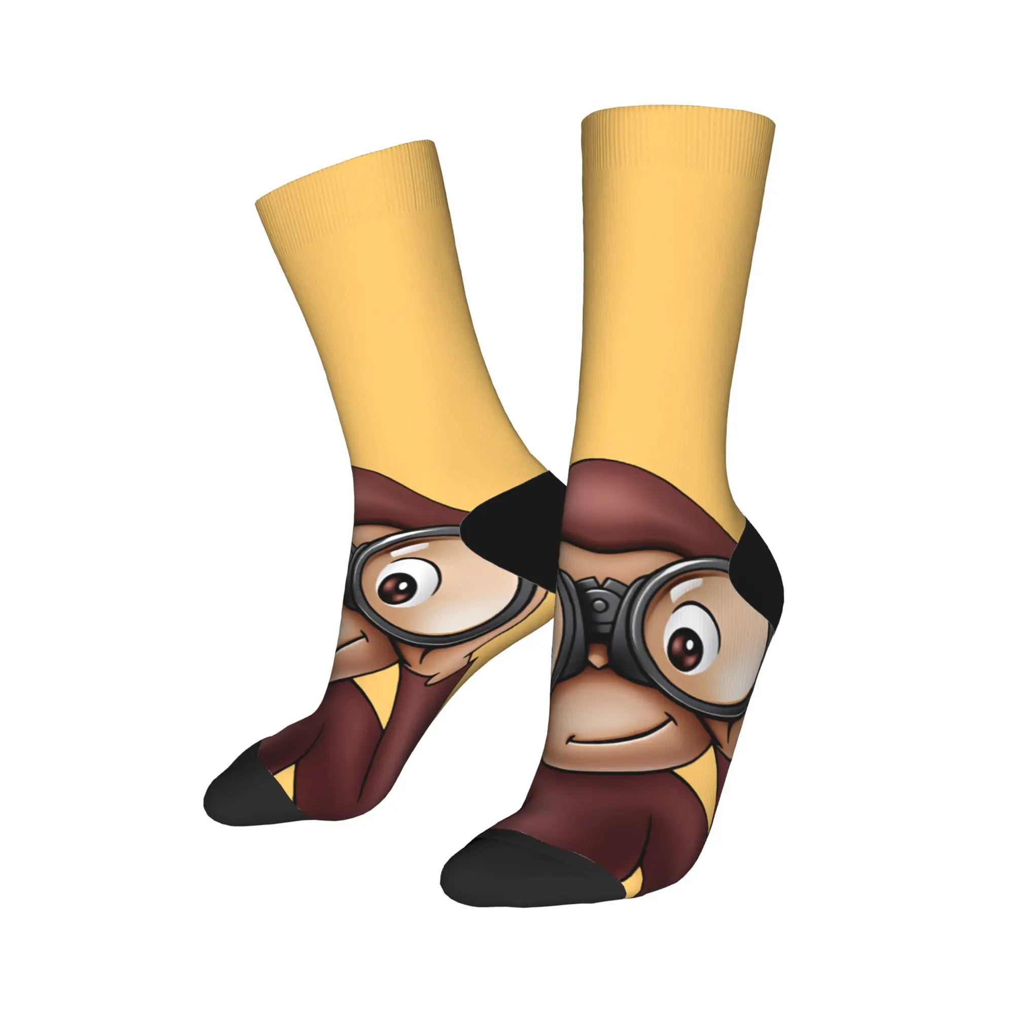 Men Socks The Curious Monkey  Stockings Spring Funny Soft Socks Design Skateboard Non Slip Socks
