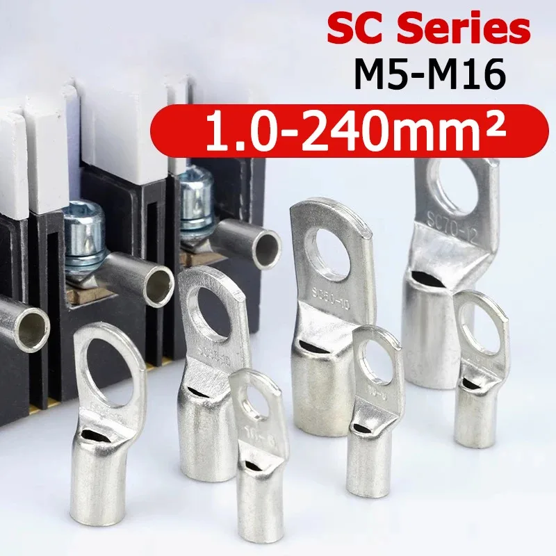 1-50pcs-sc-15-25-4-6-10-16-25-35-50-70-95-120-150-185-240-wire-nose-copper-terminals-battery-cable-lugs-m5-m6-m8-m10-m12m14m16