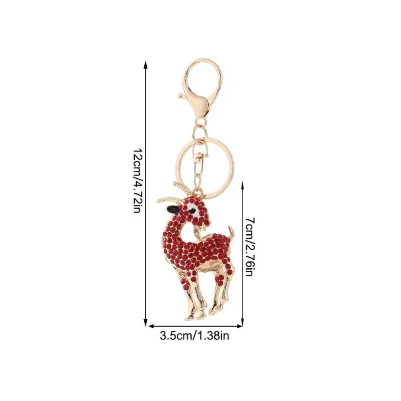 Funkelnder Strass-Ziegen-Schlüsselanhänger, Niedlicher Kristall-Tieranhänger, Modischer Schlüsselring für den täglichen Gebrauch, Reise- und Taschendekoration, Geschenke – Detail 6