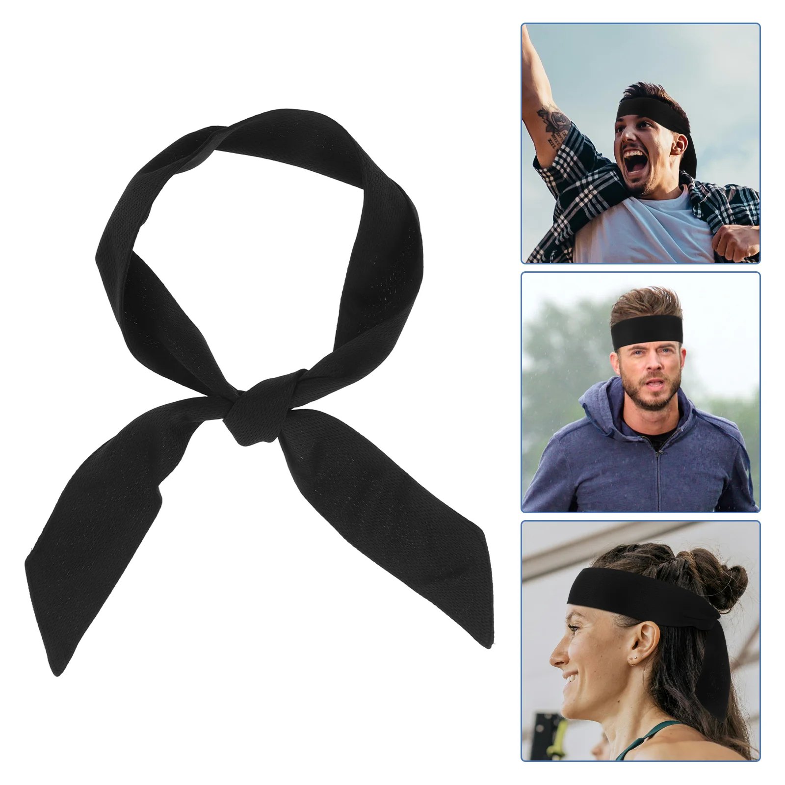 

Head Tie Sports Headband Tie Headband for Running Working Out Tennis Karate Athletics Pirate Costumes (Black)