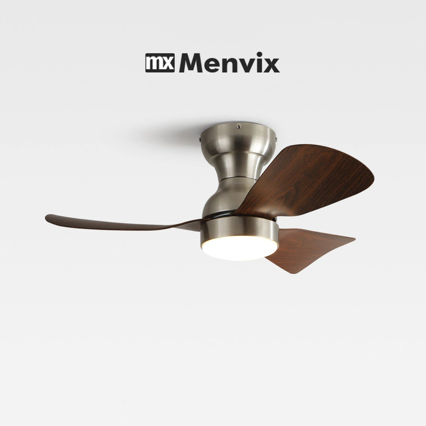Menvix Bauhaus Style Ceiling Fan with Light,  Modern Minimalist Remote Control Reversible Fan Lamp for Living Room Bedroom Loft
