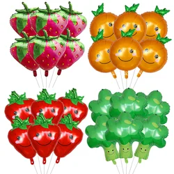 6pcs Fruit Balloons Strawberry Avocado Aluminum Foil Helium Balloon Watermelon Orange Cactus Ballon Children's Theme Party Decor