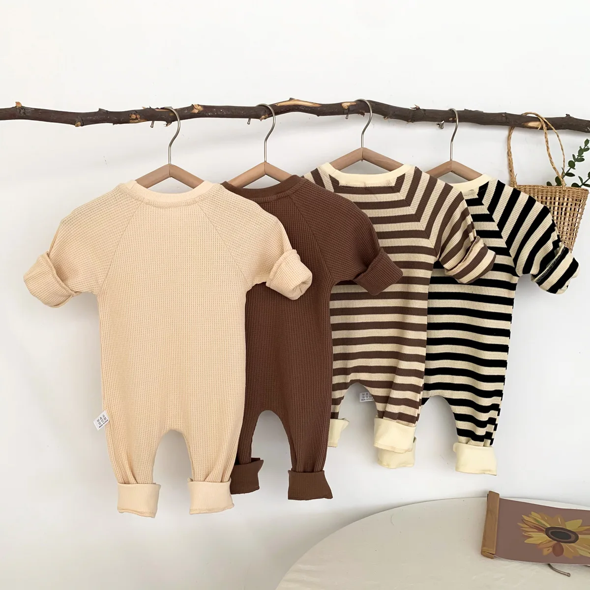 Newborn Baby Clothes Baby Girls Boys Spring Soft Cotton Romper Baby Long Sleeve Outfit Infant Baby Boy One Piece Outwear 0-2Y