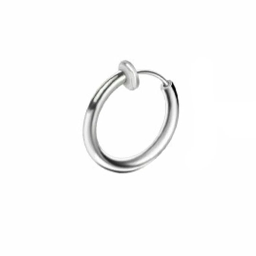 

1 Pair 18mm Silver Non Piercing Earrings Ear Hook Earrings Accessories Titanium Steel Ear Clips Jewelry Decor