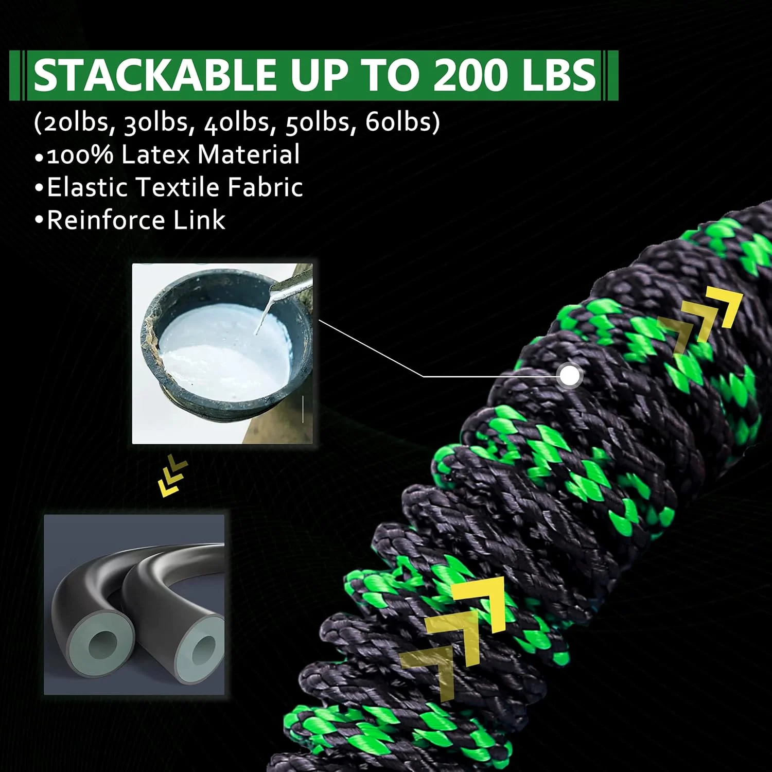 

with Resistance Bands(200lbs), for Men Women, Portable Equipment for Workouts