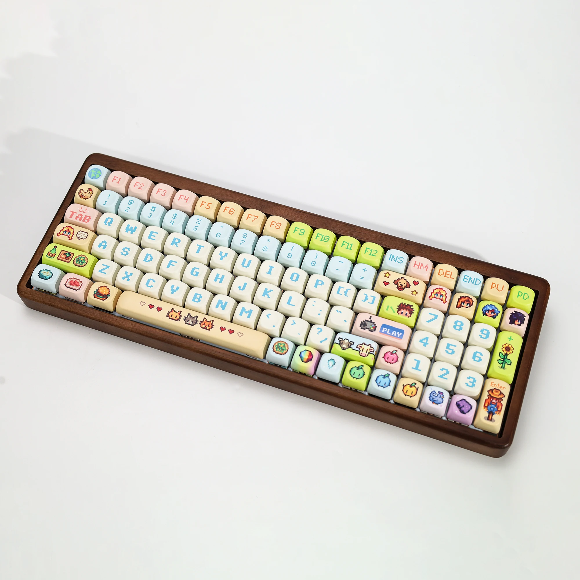 KBDiy Stardew Valley Themen-Keycaps Niedliche Anime Retro PBT KOA MOA Profil Alice ISO Tastenkappen Maßanfertigung für 60% Gamer Mechanische Tastatur – Detail 7