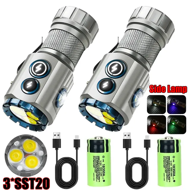 Compact Rechargeable Flashlight with Magnetic Base