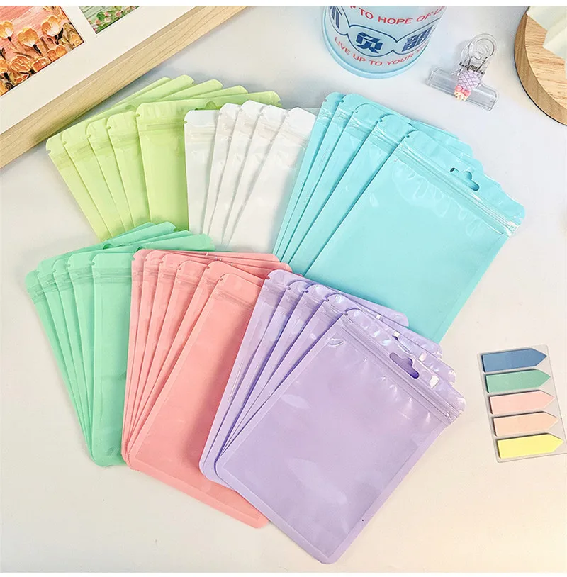 

100Pcs Macaroon Zipper Small Jewelry Bag Pouch For Bead Earring Food Storage Small Business Entrepreneurship Packaging Display