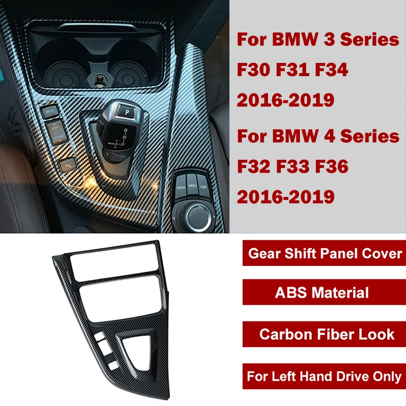 

Carbon Fiber Style Front Interior Trim Gear Shift Panel Cover Trim ABS Plastic Fit For BMW F32 F33 F36 320i 430i 2016-2019 2018