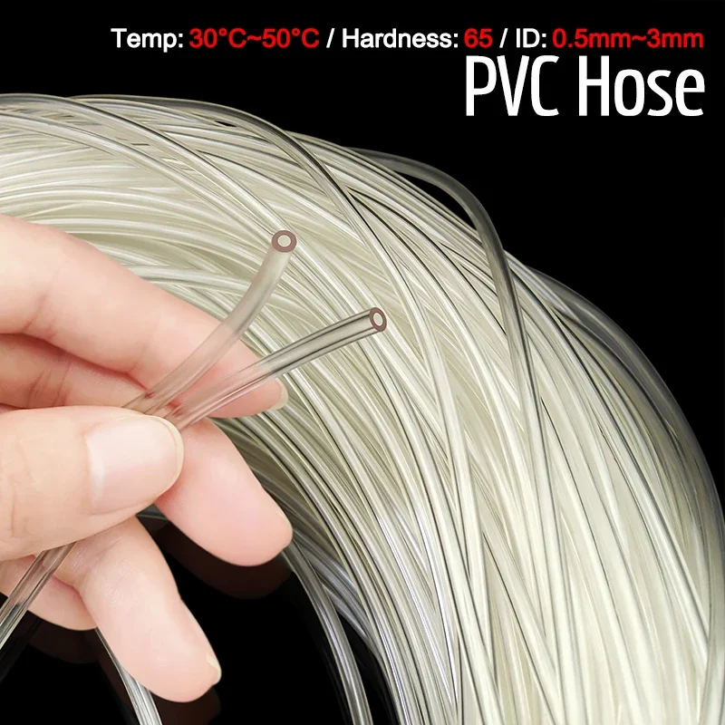 

Anti-bend PVC Capillary Hose Transparent Thin Plastic Tube ID 0.5/0.8/1/1.2/1.5/2/3mm for Precision Fluid Delivery