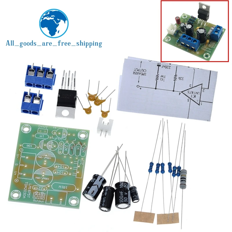 TZT LM1875T mono boom level power 30W amplifier board speaker power amplifier PCB production DIY kit LM1875