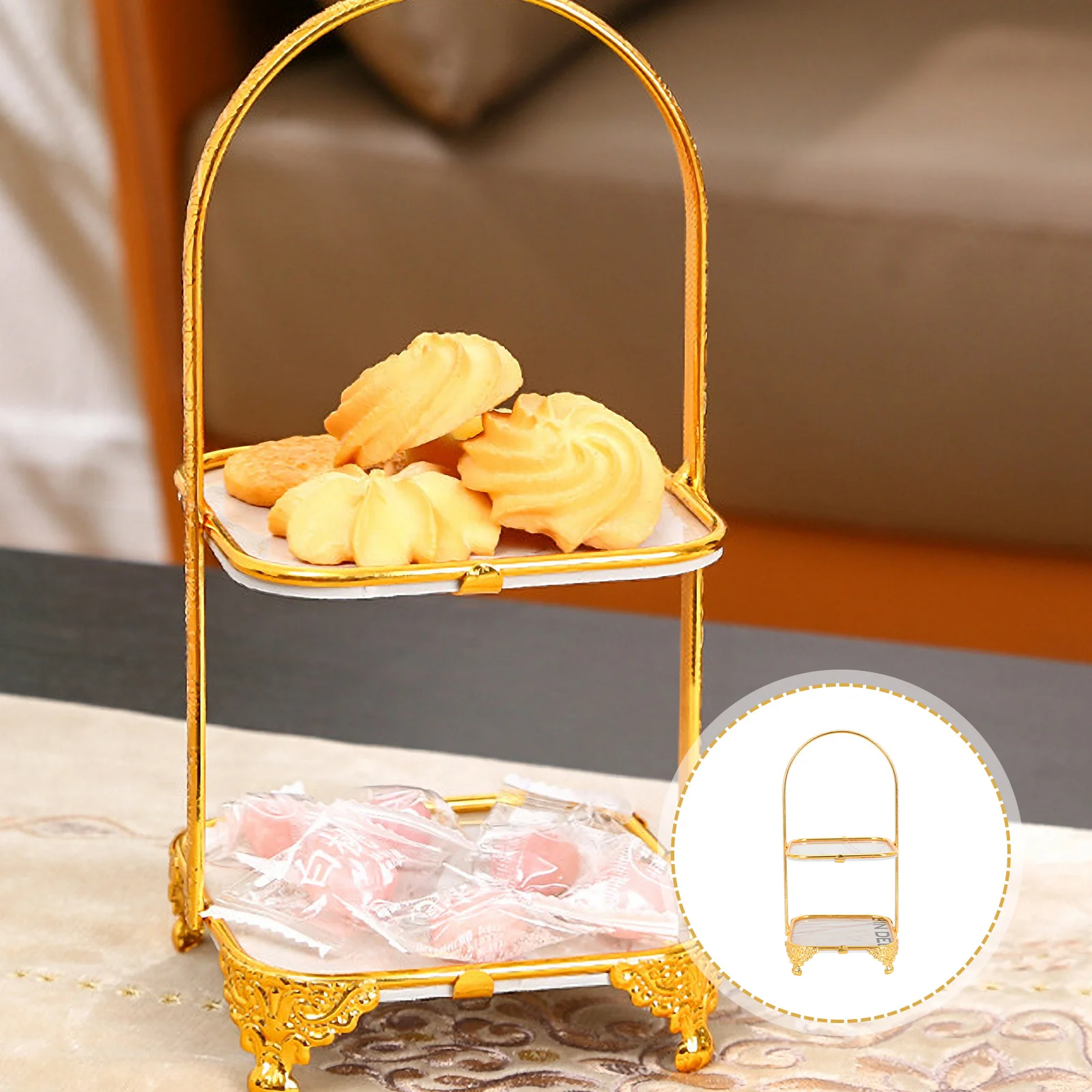 

Double-Layer Golden Cake Stand Multi-Functional Cake Display Stand Party Dessert Holder Wedding Supplies Elegant Pastry Serving