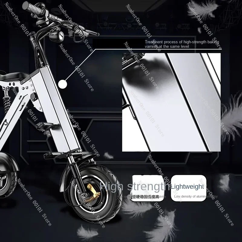 350W Lightweight folding electric scooter two parents and children,fashionable portable mini three-wheeled scooter with children
