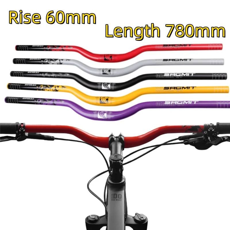 

Mtb Handle Bars Purple Black Grey Gold Red Aluminum Alloy Rise 60mm 780mm Riser Bar Length 31.8mm for Fixed-gear MTB BMX Bicycle