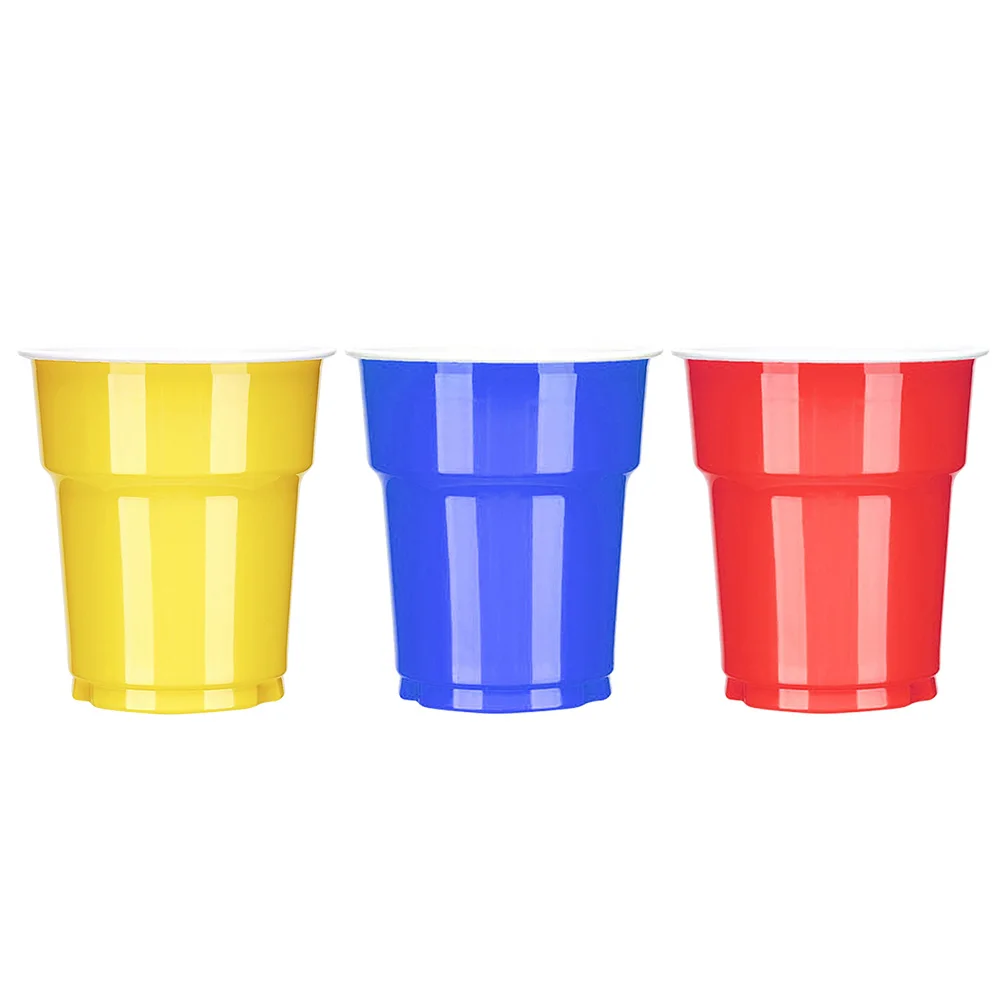

60pcs 200ml Disposable Cup PP Plastic Cup Colorful Travel Cup Home Office Drinking Cup Party Supplies (Three Colors)