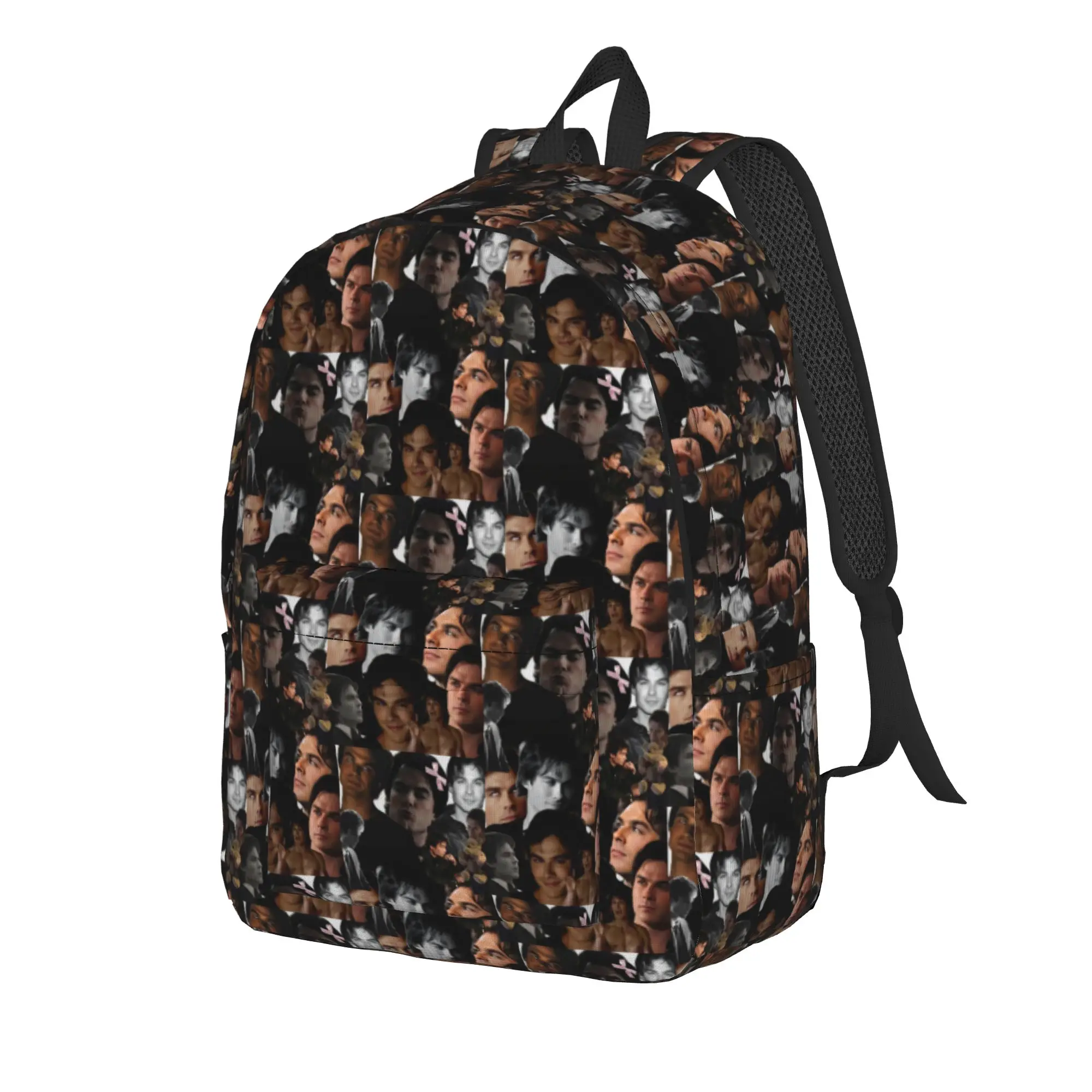 The Vampire Diaries Resuable Movie Backpack Damon Salvatore Daily Backpacks Men Colorful Soft High School Bags Novelty Rucksack