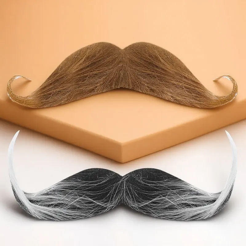 2 Piezas de Barba Postiza para Disfraz, Accesorios Detallados para Cosplay, Fiesta, Halloween, Bigote y Barba de Simulación, Decoración, Adorno de Bigote