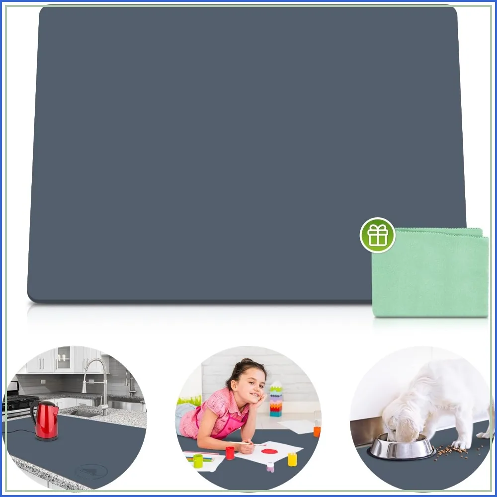 

Premium Silicone Mat 25x17 Multipurpose Thick Heat Resistant Kitchen Counter Protector Waterproof for Coffee Machine Air Fryer Baking
