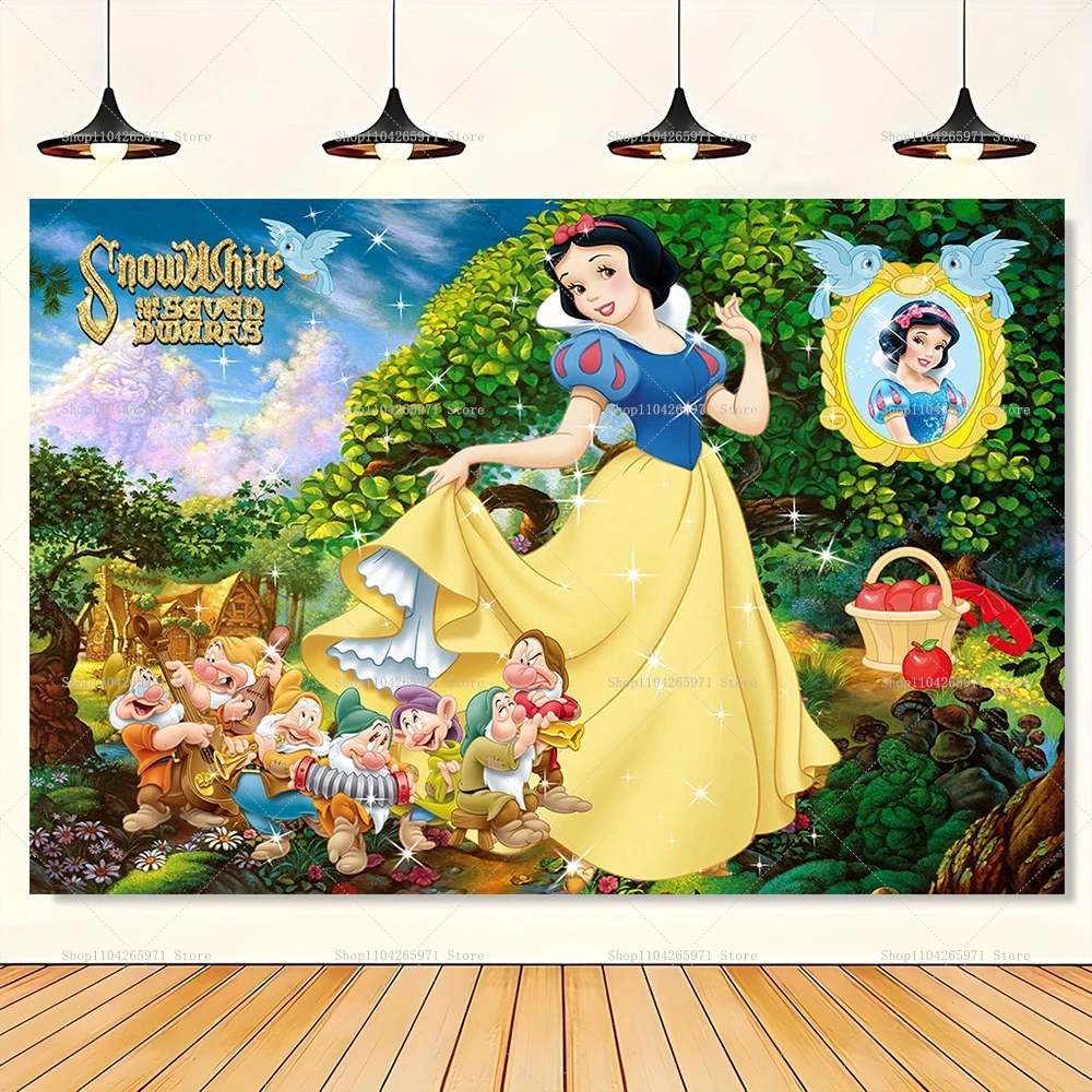 Fondo Decorativo de Princesa Blancanieves, Tema de Castillo en el Bosque Encantado, Decoración para Fiestas de Cumpleaños de Niñas, Fondo para Fotos