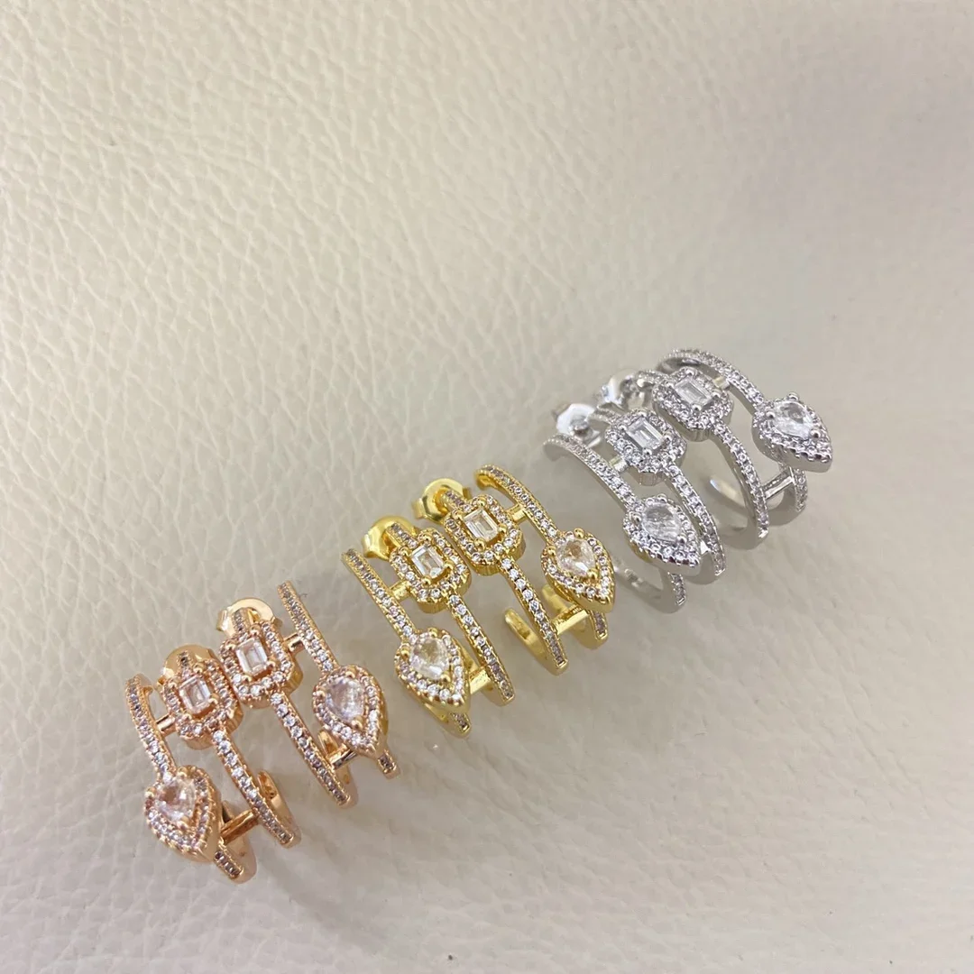 

2026 High-Quality Fashion Classic Glossy Single Diamond Pin Earring for Women
