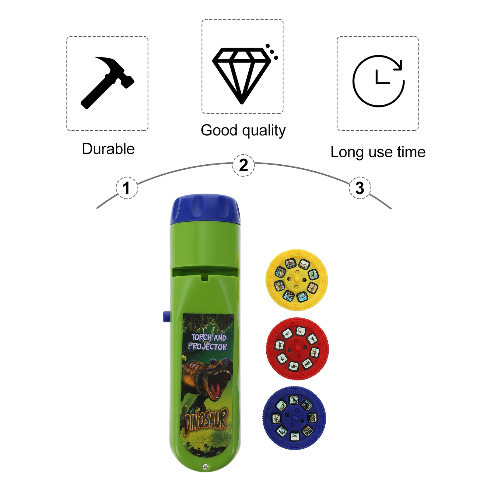 

1 set 1 Set Dinosaur Projection Flashlight Kids Educational Plaything Adjustable Pattern Smooth No Burr Longevity Interactive