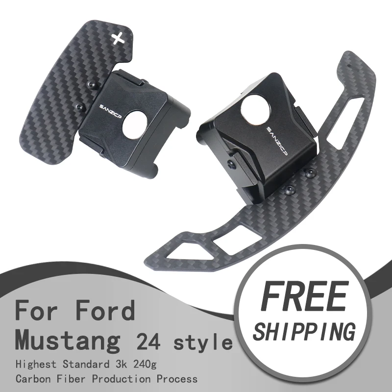 Palettes de changement de vitesse magnétiques en fibre de carbone adaptées au volant Ford Mustang 2024 avec palettes de changement de vitesse magnétiques en fibre de carbone