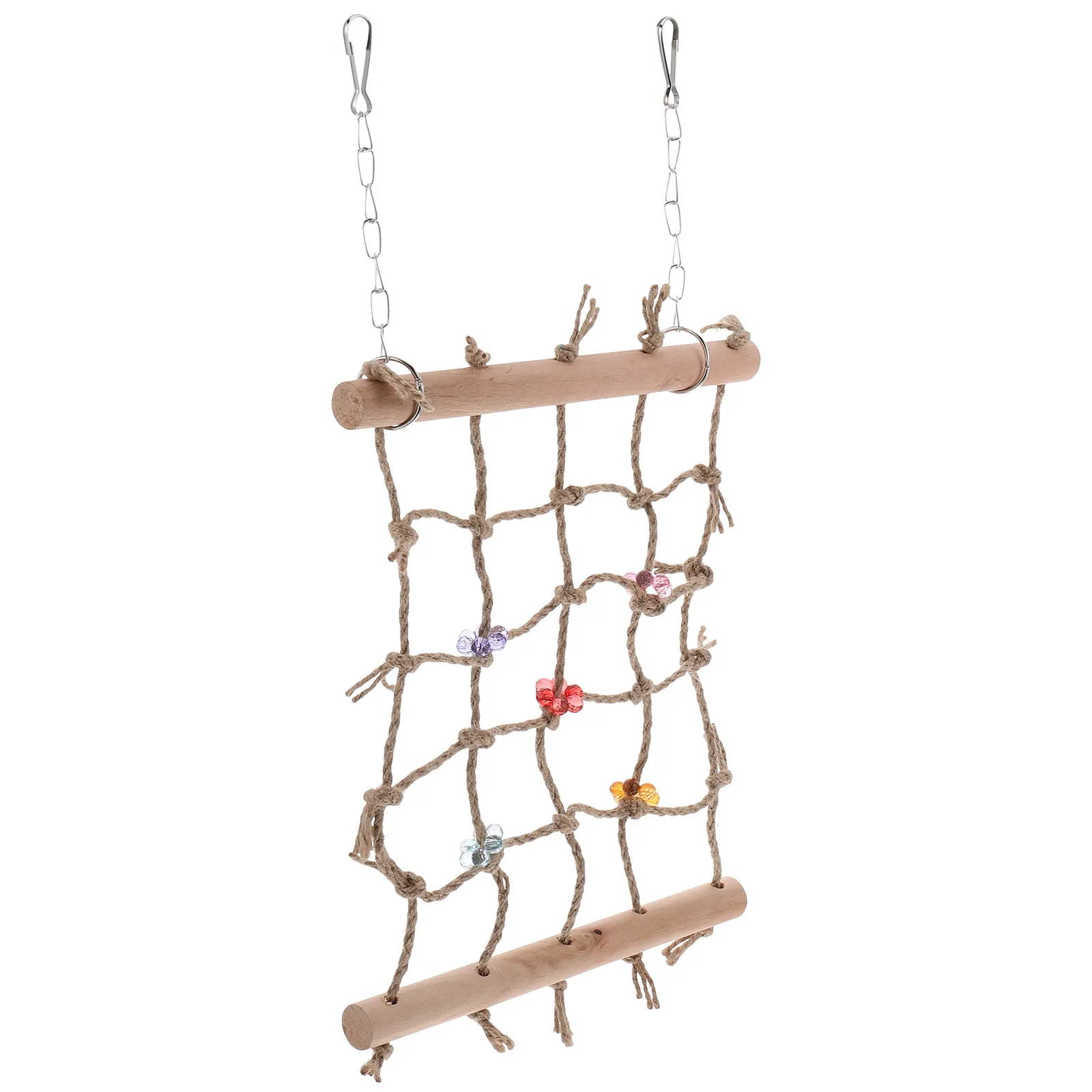Bird Climbing Net Hanging Ladder Parrot Chewing Plaything Cage Accessory Promotes Exercise Fun for Cockatiels Parakeets