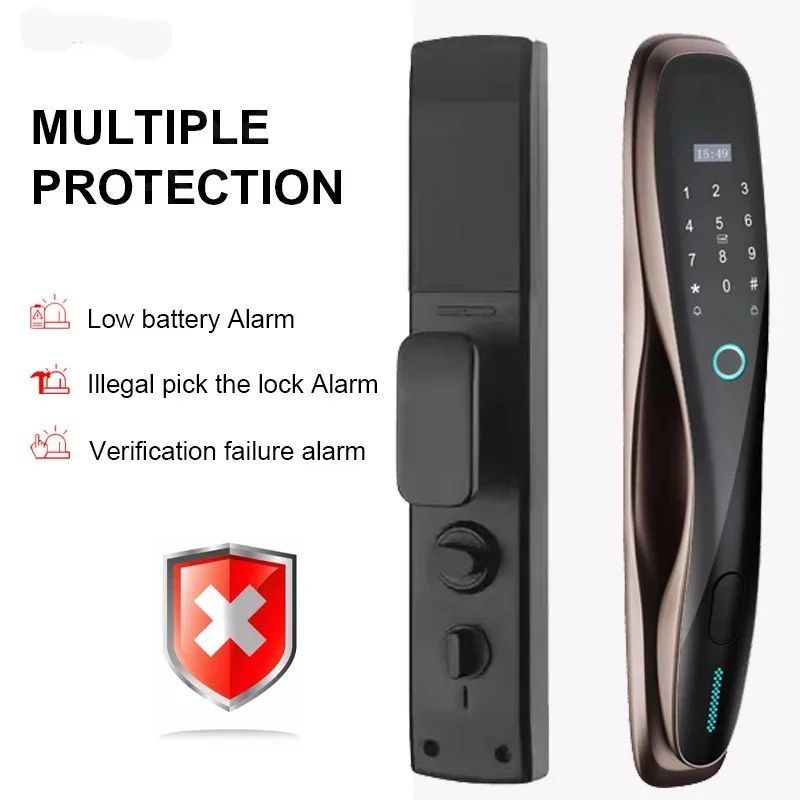 Keyless Entry Door Lock Electronic Keypad Deadbolt with Keypad Easy Installation WiFi Fingerprint Smart Door Lock