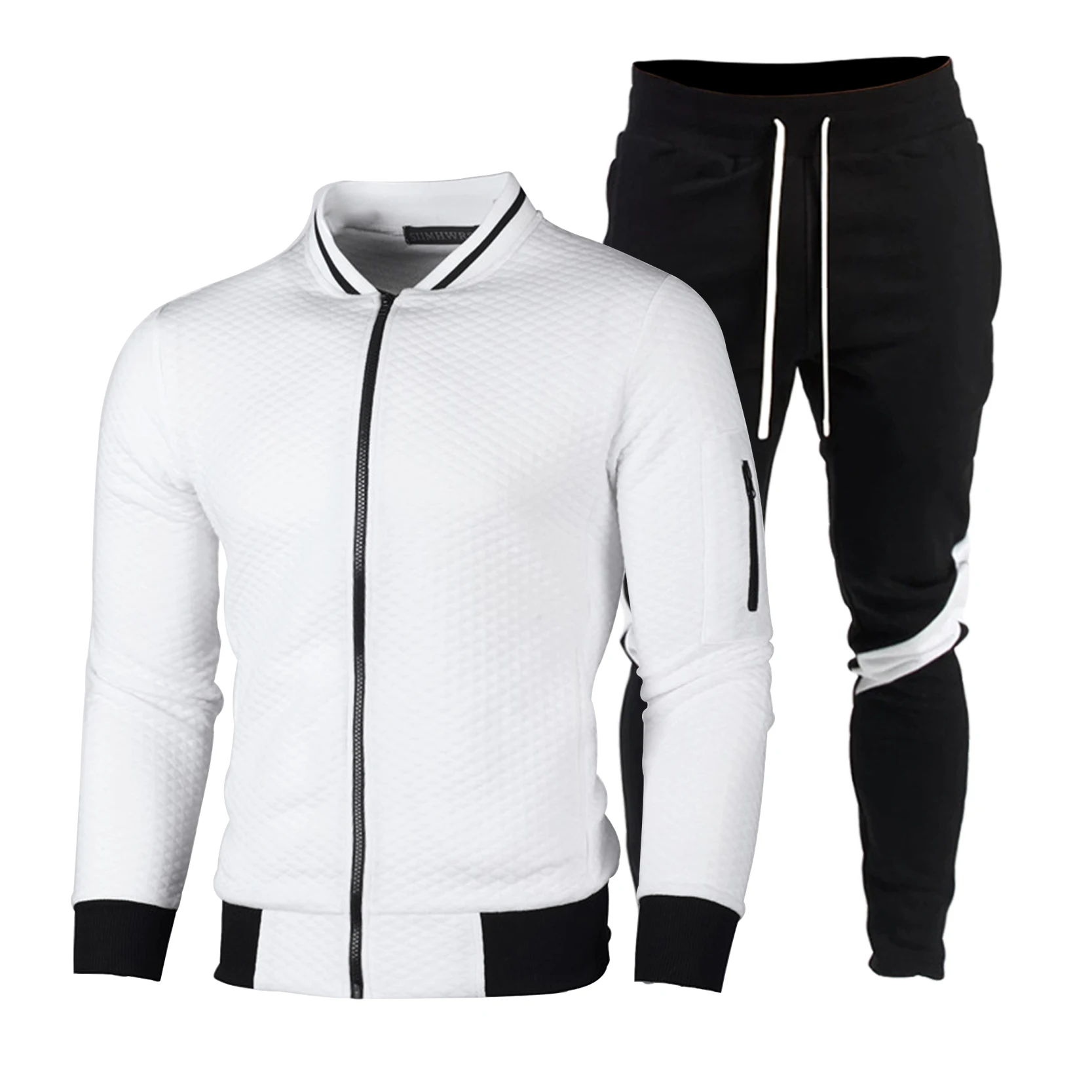 Conjunto de sudadera con cremallera para hombre, chaqueta deportiva de ocio, ropa de jogging, marca al por mayor, descuento de cantidad