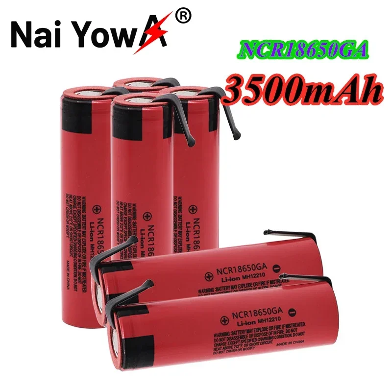 100% asli NCR 18650GA 30A debit 3.7V 3500mAh 18650 baterai isi ulang mainan senter baterai lithium + DIY nikel