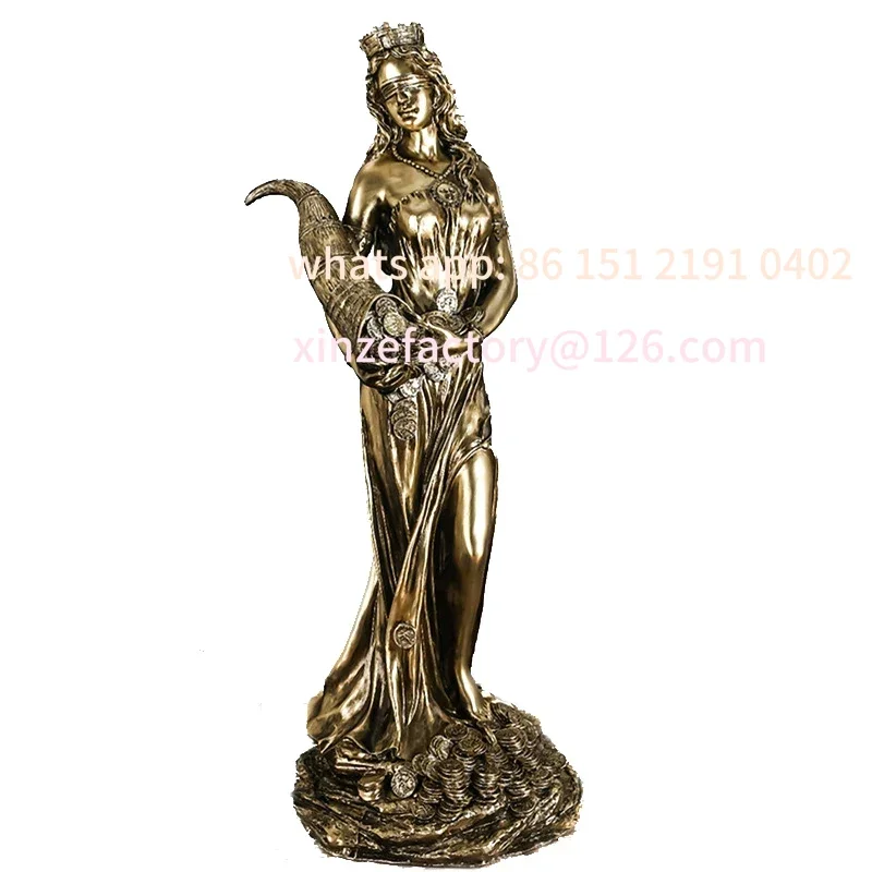 

Customizable 3 specifications Handmade Realistic Copper Resin Statues Home & Cashier & Office Decor Ornament Wealth Goddess Scul