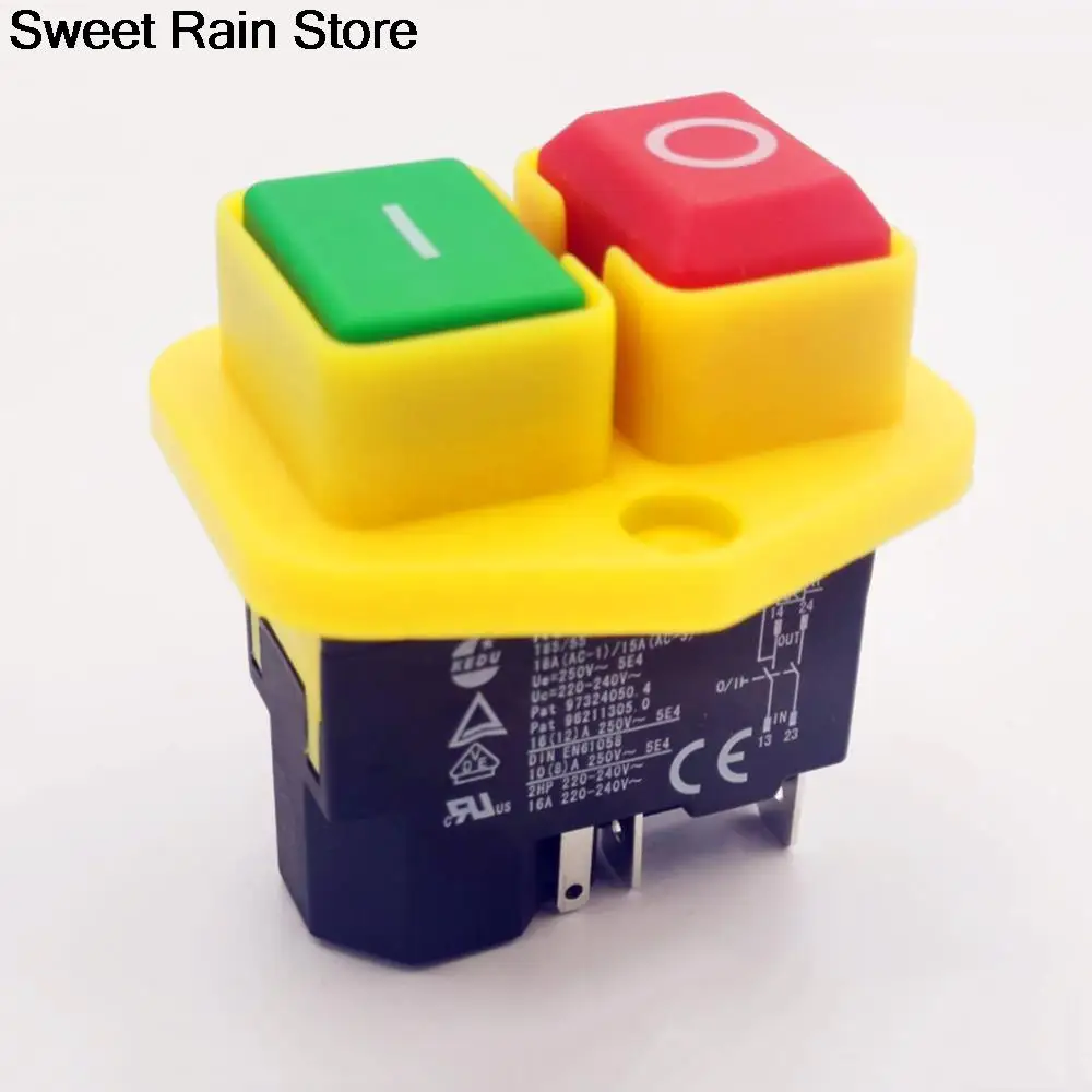 

1 шт. KJD17B кнопочный переключатель 220 В-240 В 16 А 5-контактный переключатель электроинструмента