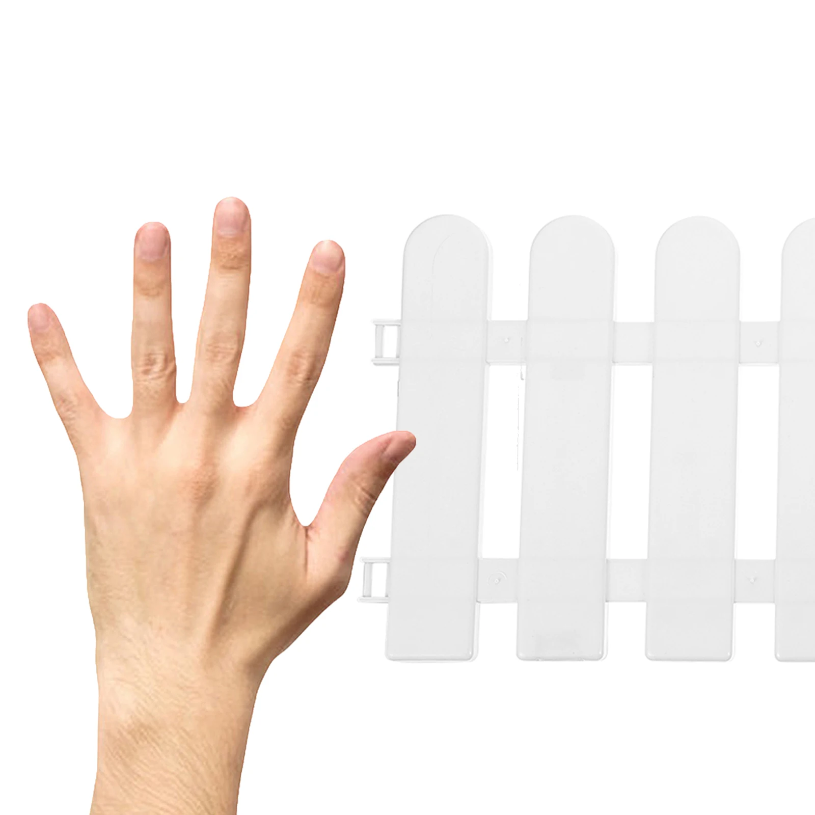 

5pcs Fence 50cm Garden White Edgings Long 20cm High White Edging Decorative Yard Barrier Reusable Garden Supplies