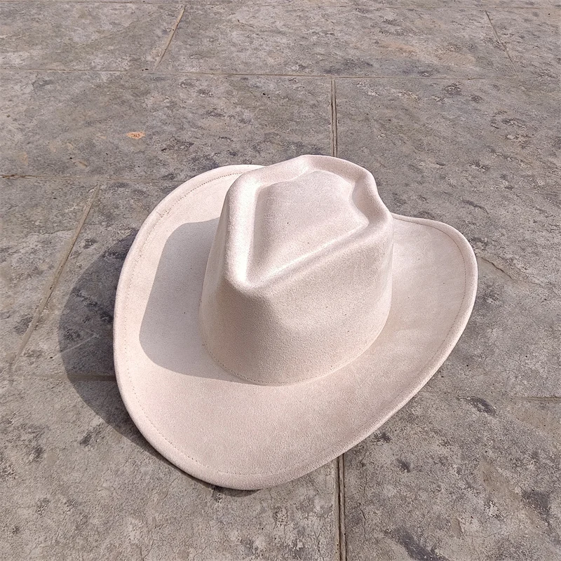 Milky White Cowboy Hat Arrow Style For Men And Women Retro Wide Brimmed Gentleman's Hat Cowgirl Jazz Hat Summer Fashionable Sun