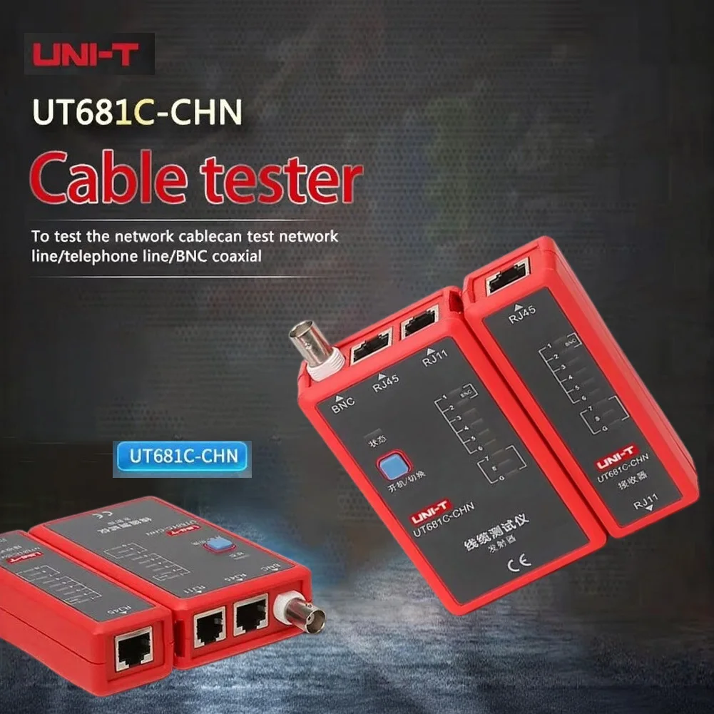 UT681C Cable Tester For Rj45 RJ11 BNC Network Wire Locator LED Fault Detection For LAN Telephone For Coaxial Cable Testing Tool