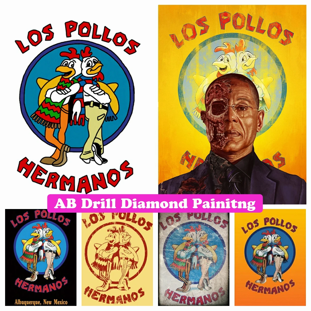 Los Pollos Hermanos Breaking Bad 5D DIY AB Drills Diamond Painting Rhinestone Cross Stitch Embroidery Hobby Craft Home Decor