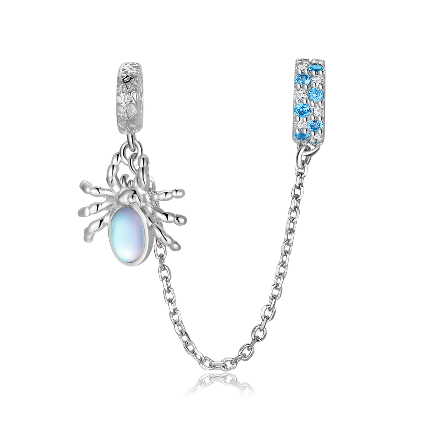 

Хэллоуин, стерлинговое серебро 925, синий паук, рептилия, защитная цепочка, стопор, подвески для женщин, браслет, сделай сам, ювелирные изделия