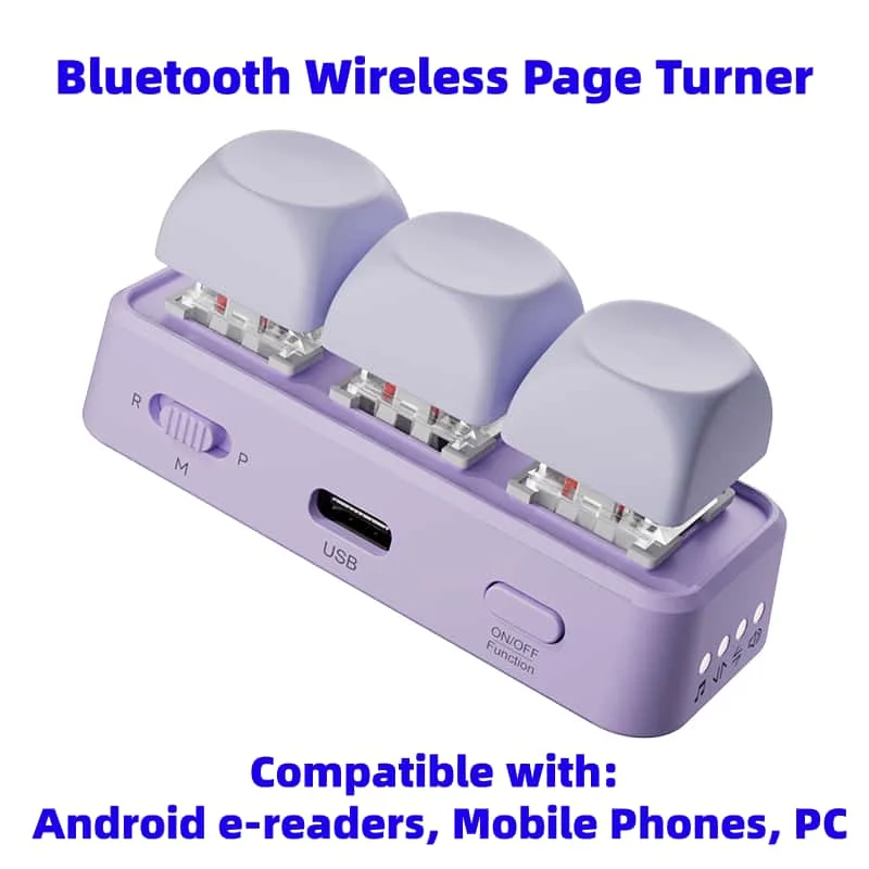 Wireless Mini Keyboard Bluetooth Page Turner, Phone & E-Reader Remote, Supports Short Video Scrolling & Custom Button Settings