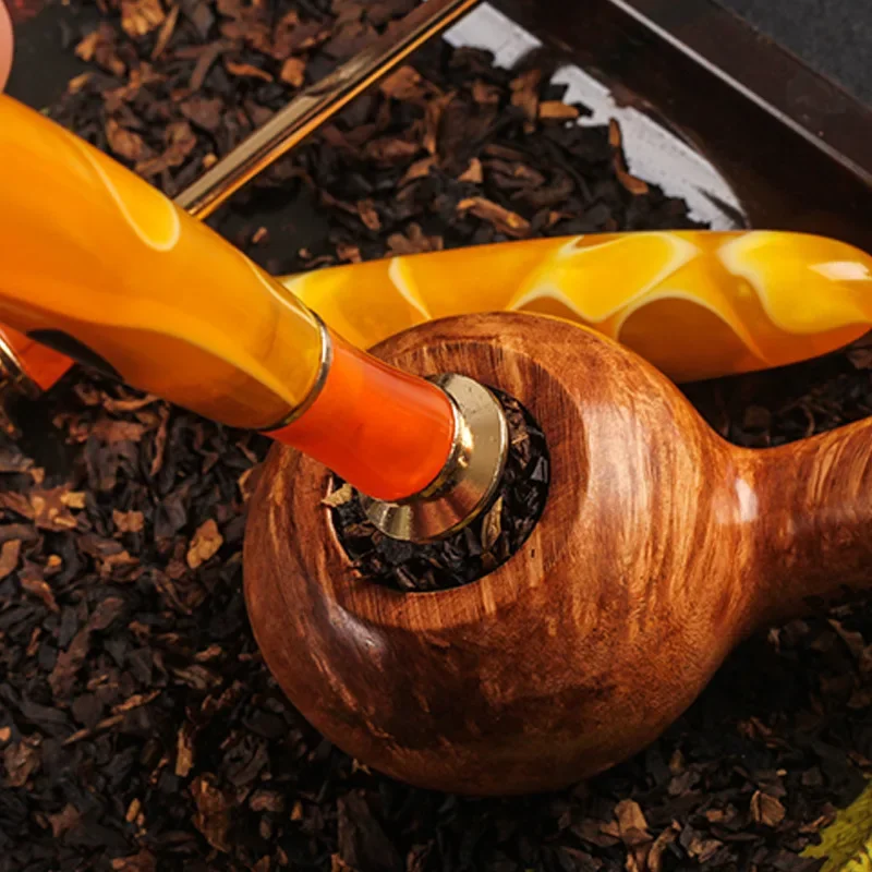 Tobacco Pipe Presser Press Rod Cigar Pass Needle Drill Smoking Pipe Pressing Rod Amber Cleaner Cleaning Tool Smoking Accessories