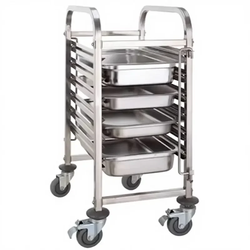 Stainless Steel Pizza Rack Customizable Mobile Cart for Commercial Kitchen Storage Heavy Duty Rolling Shelf with Wheels