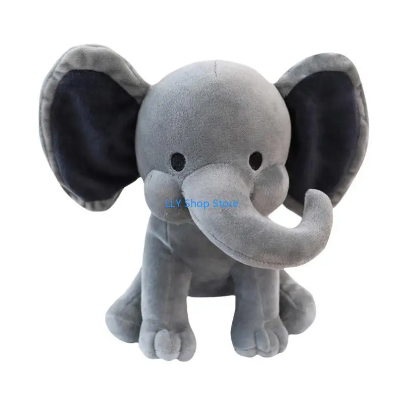 

T8UD Plush Elephant Soft Plushies Stuffed Animal 10inch Height Sleeping Aids Decorative Doll Gifts for Boys Girls