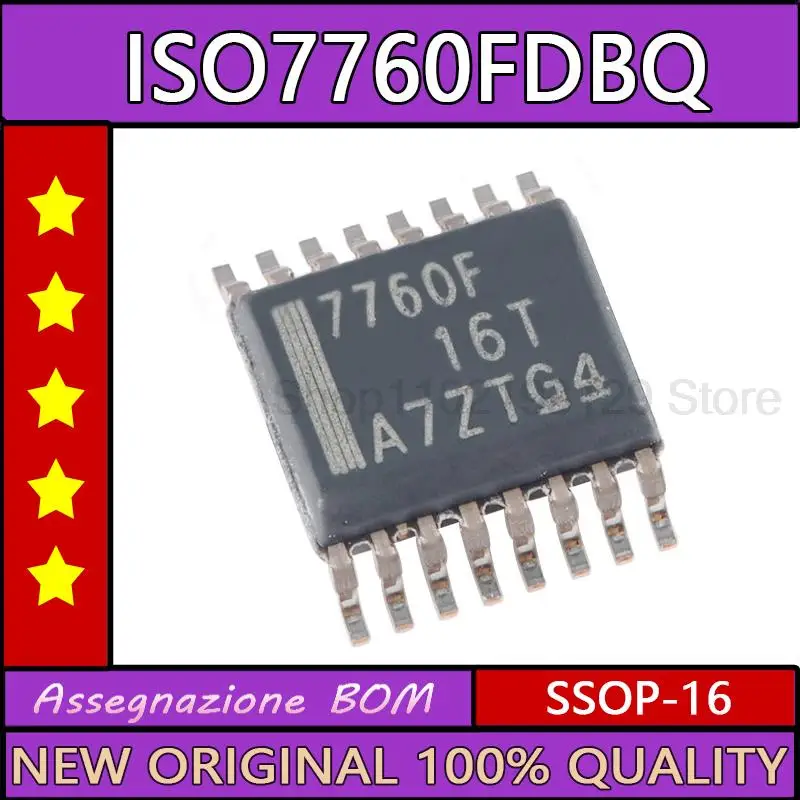 New original iso7760fdbq ssop-16 EMC enhanced six channel Digital Isolator chip