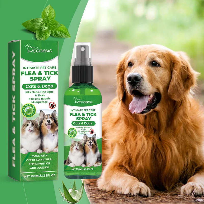 Gentle Cleaning Pet Flea Spray Safe Tick Control Non Toxic Plant Based Formula Fast Acting Flea Killer for Dogs, Cats